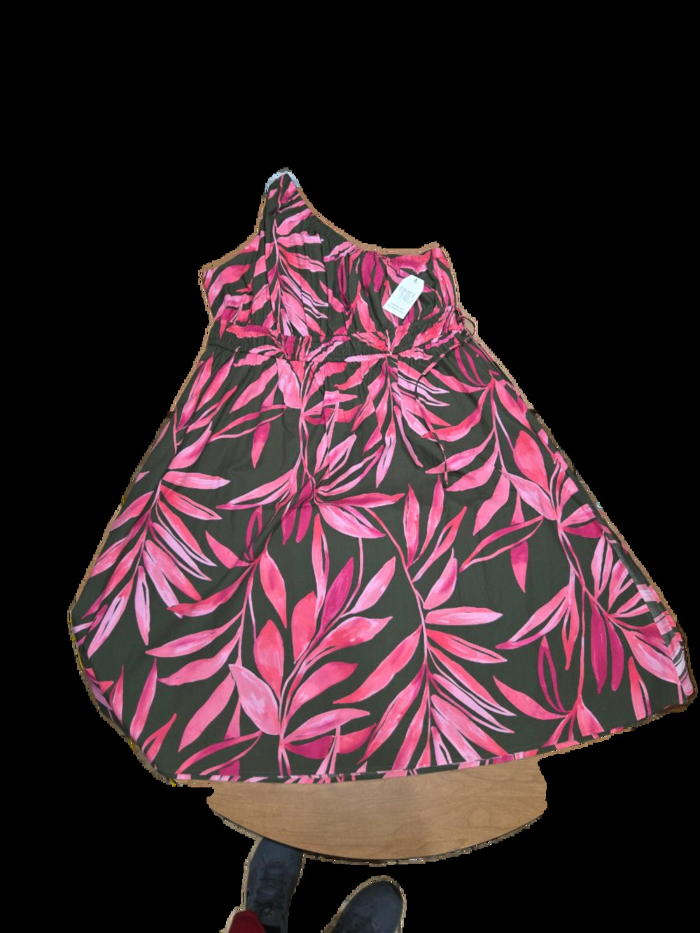 Pink & Black Floral One Shoulder Dress XXL
